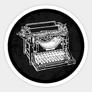 DISTRESSED VINTAGE TYPEWRITER BLACK Sticker